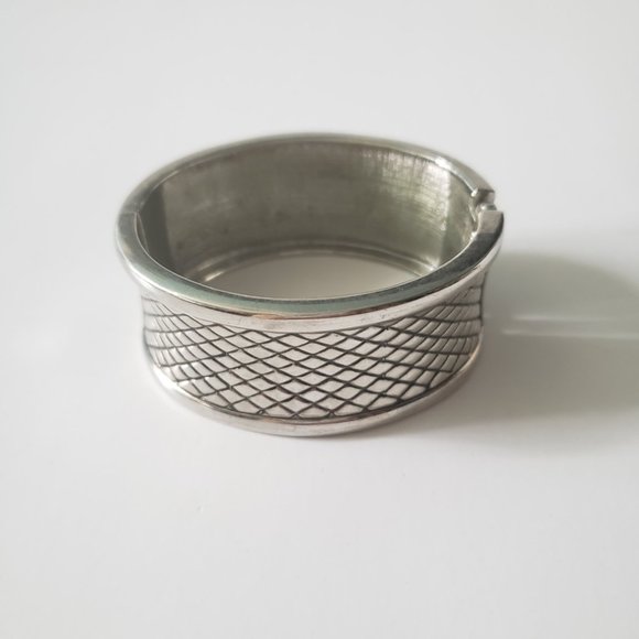 VTG Silver Cuff Bangle Bracelet - Picture 3 of 8